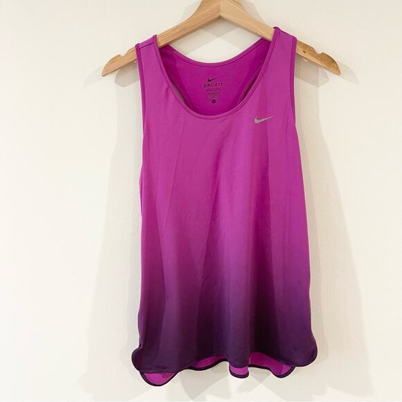 Nike Dri-Fit Athletic Tank Top Racer Back Woman size S Ombré Pink and Purple - Picture 1 of 10